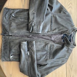 Men’s Lucky Brand Black Label Leather Jacket Sz S